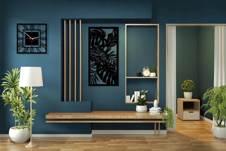 obraz-azurowy-dekoracja-scienna-panel-liscie-3d-stan-nowy-wysokosc-produktu-85-cm