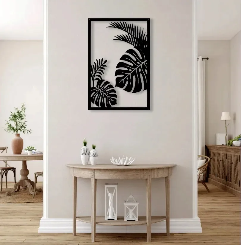 obraz-azurowy-dekoracja-scienna-liscie-panel-3d-stan-nowy