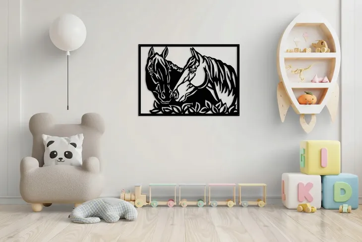 obraz-azurowy-dekoracja-scienna-panel-konie-3d-wysokosc-produktu-43-cm