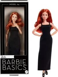 barbie-lalka-basics-model-04-ruda-czarna-sukienka