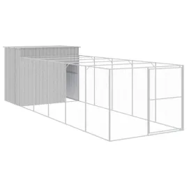 buda-dla-psa-z-wybiegiem-jasnoszara-214x661x181-cm-stal
