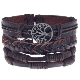 meska-bransoletka-skorzana-zestaw-drzewo