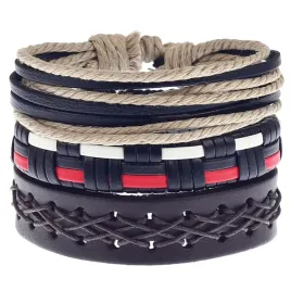 meska-bransoletka-regulowana-skorzana-zestaw