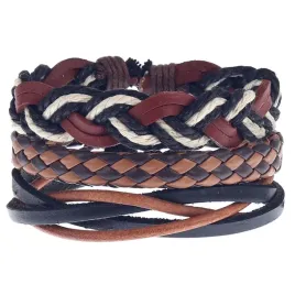 meska-bransoletka-przeplatana-skorzana-zestaw