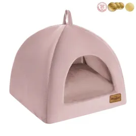 recobed-budka-dla-psa-welurowe-lila-roz-m-50x50cm