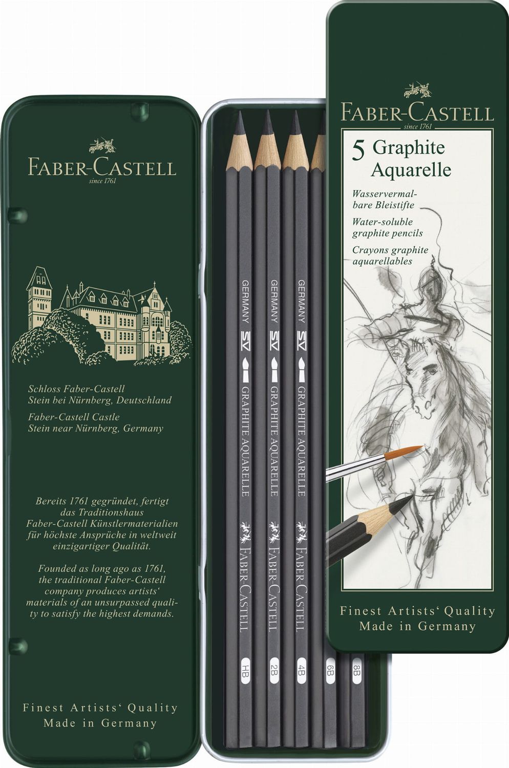 FABER-CASTELL Zestaw ołówków akwarelowych 5 sztuk