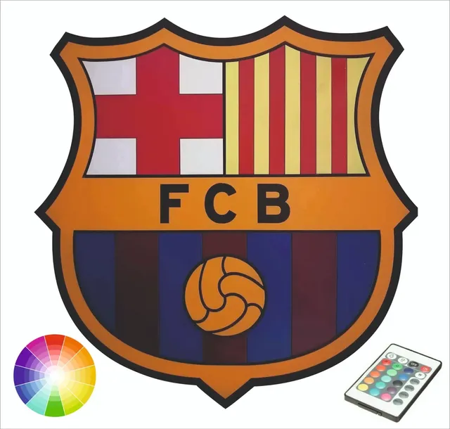 herb FC BARCELONA lampka nocna na ścianę