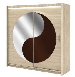 szafa-lotos-203x61x215cm-dab-sonoma-kasztan-lustro