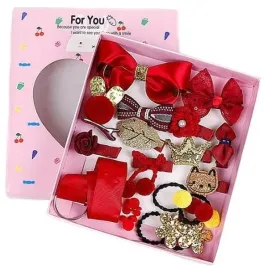 zestaw-prezentowy-mix-gumek-i-spinek-do-wlosow-czerwony