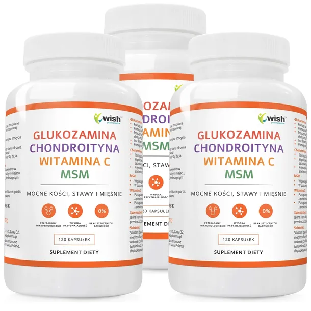 GLUKOZAMINA CHONDROITYNA MSM WITAMINA C Stawy 360k