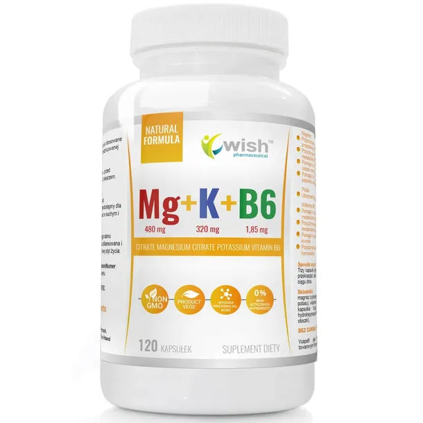 Magnez + Potas cytrynian + P-5-P B6 - 120 kapsułek