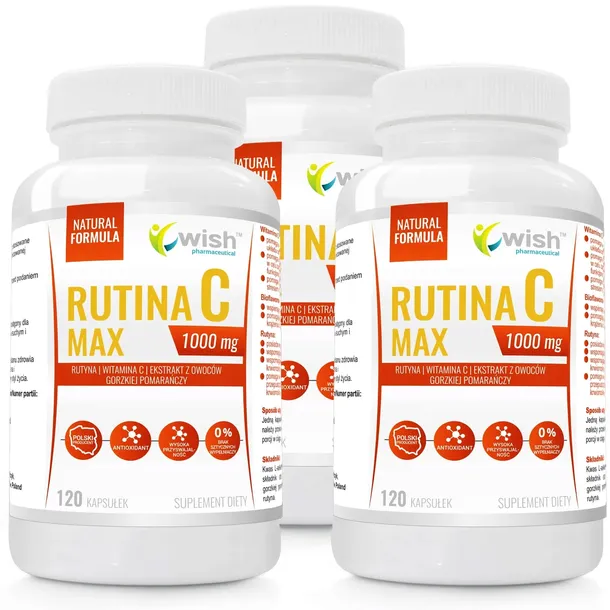 RUTINA C 1000 mg WITAMINA C Odporność Hesperydyna l-askorbinowy 360 kaps