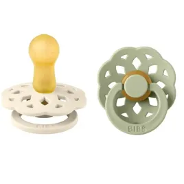 boheme-2-pack-smoczek-uspokajajacy-kauczuk-hevea-ivory-and-sage-m-bibs