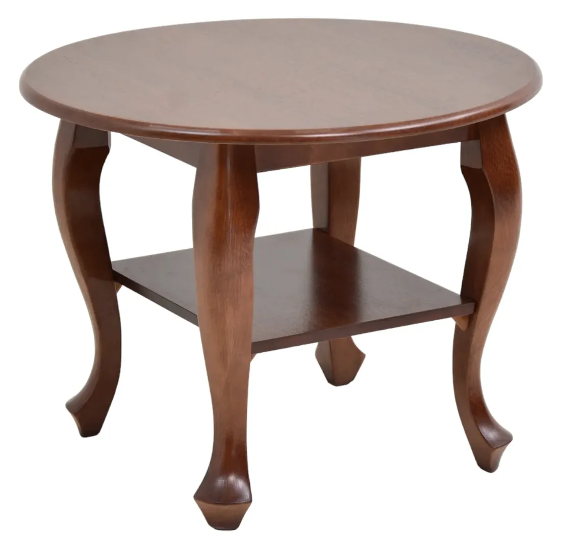 Stylowy stolik kawowy okrągły - salon orzech-70x70 – 156362942
