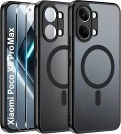 etui-do-poco-x8-pro-max-magnetyczne-z-magsafe-matowe-czarne-case-2x-szklo