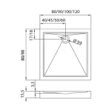 brodzik-centare-90x90x155-stan-nowy