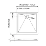 brodzik-centare-90x90x6-stan-nowy
