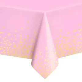 obrus-foliowy-gruby-rozowy-w-kropki-duzy-137x274