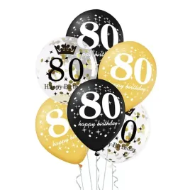 balony-na-80-urodziny-zestaw-mix-zloto-czarny