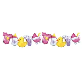balony-na-baby-shower-wozek-girlanda-rozowa-206cm