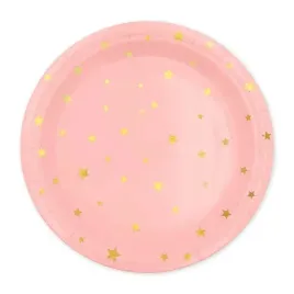 talerzyki-papierowe-rozowe-zlote-gwiazdki18cm6szt