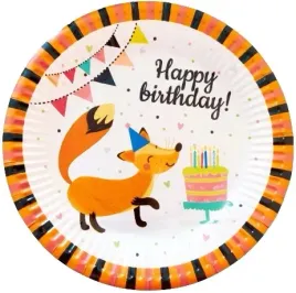 talerze-papierowe-napis-happy-birthday-lis-18-cm
