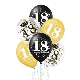 balony-na-cyfra-18-urodziny-zestaw-mix-zloto