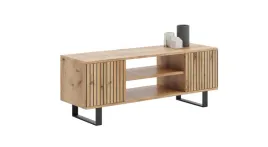 szafka-rtv-135-cm-loft-dab-craft-zloty-lamele-kobi-focus-135-dw-l-np-12