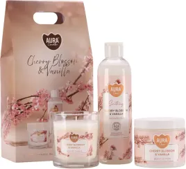 zestaw-prezentowy-bispol-aura-candles-swieca-zel-balsam-kwiat-wisni-i-w