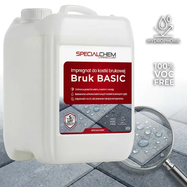 Impregnat do kostki brukowej 10L=70m2 SPECIALCHEM BRUK BASIC 5LAT bezbarwny
