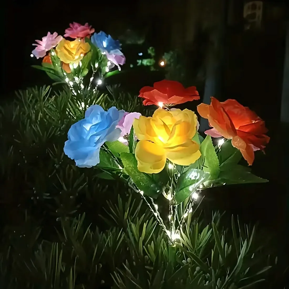 2-x-lampa-solarna-ogrodowa-wbijna-kwiat-roz-rozy-ozdoba-kwiaty-solarne-led-stan-nowy