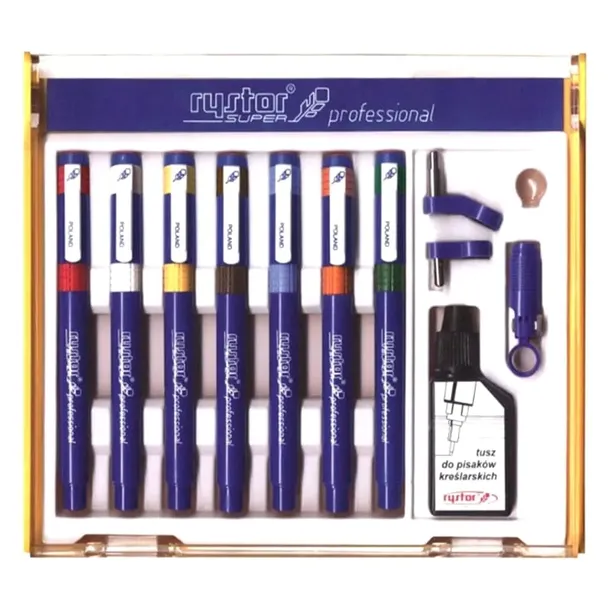 Pisaki kreślarskie (rapidografy) RYSTOR Professional - 7 sztuk