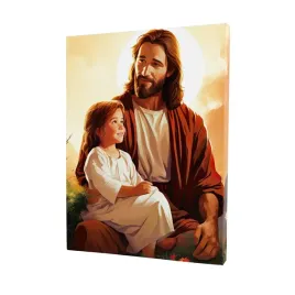 pan-jezus-i-mala-dziewczynka-obraz-na-plotnie-format-50x70-cm