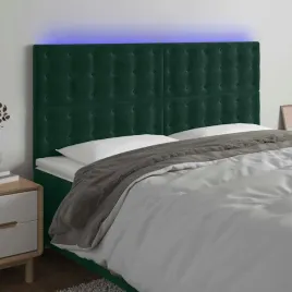 vidaxl-zaglowek-do-lozka-z-led-ciemnozielony-160x5x118-128-cm