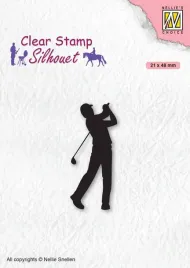 stempel-przezroczysty-nellies-sil069-golfista