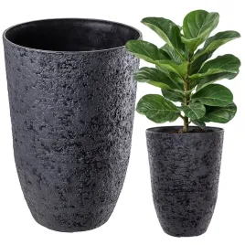 doniczka-donica-oslonka-ogrodowa-35-x-50-cm-wysoka-czarna-imitacja-kamienia