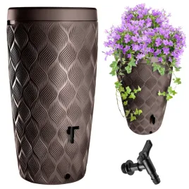 zbiornik-na-deszczowke-beczka-240l-pojemnik-z-donica-kranik-brazowy-mocny