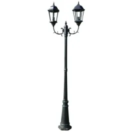 stojaca-lampa-ogrodowa-2-ramienna-230-cm-ciemnozielona-czarna
