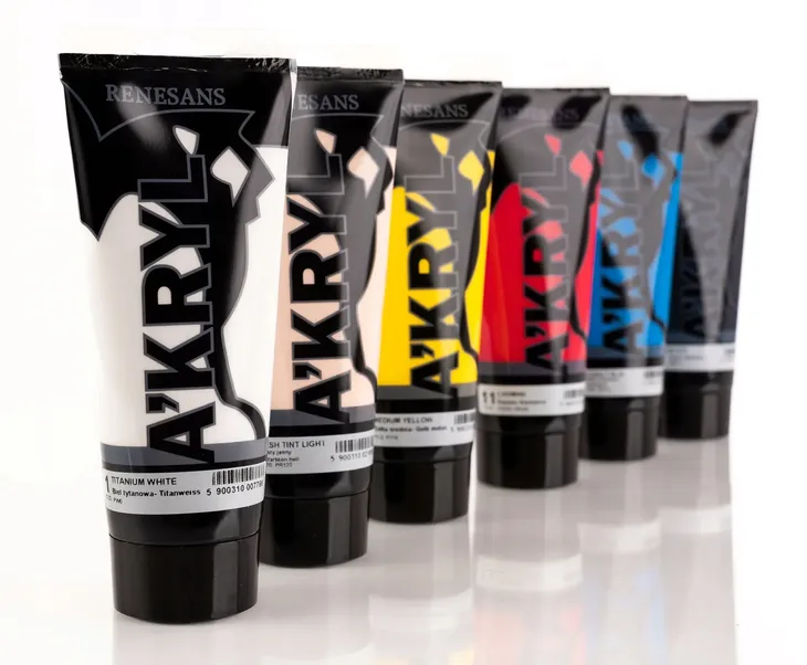 FARBY AKRYLOWE RENESANS 6szt 200ml ZESTAW FARB