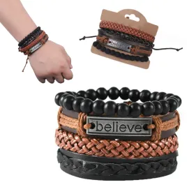 bransoletka-meska-believe-komplet-4-sztuk