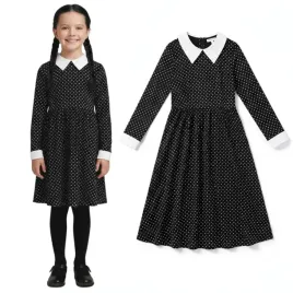 stroj-dla-dzieci-wednesday-addams-gotycka-uczennica-sukienka-godan