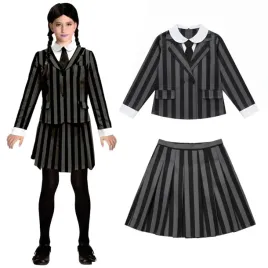 stroj-dla-dzieci-wednesday-addams-gotycka-uczennica-zakiet-godan