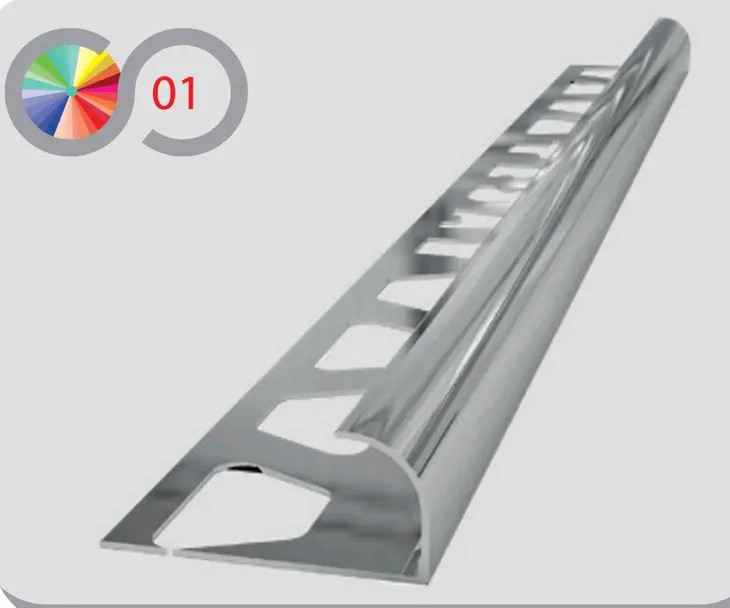 Listwa owalna aluminium 10mm CHROM BŁYSZCZĄCA