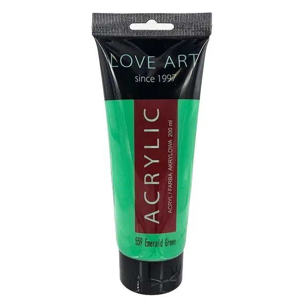 Farba akrylowa zielona malarska Loveart 200ml Farby akrylowe do płótna