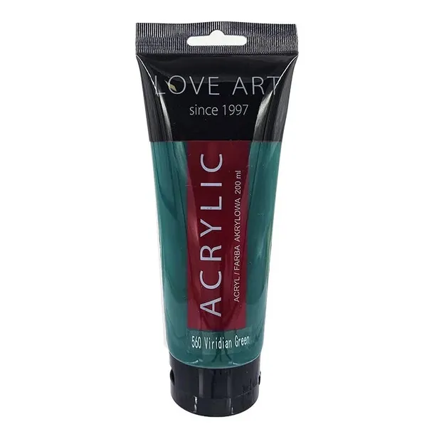 Farba akrylowa zielona malarska Loveart 200ml Farby akrylowe do płótna