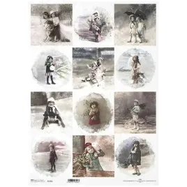 papier-ryzowy-do-decoupage-a3-zima-dzieci-vintage