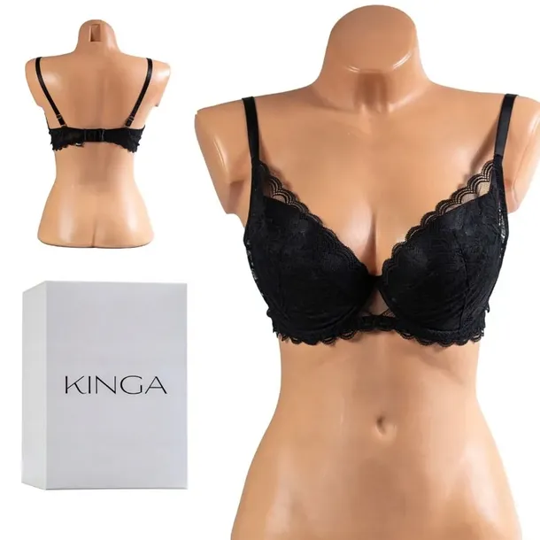 Biustonosz Kinga Alice PU-768 push-up czarny 90C