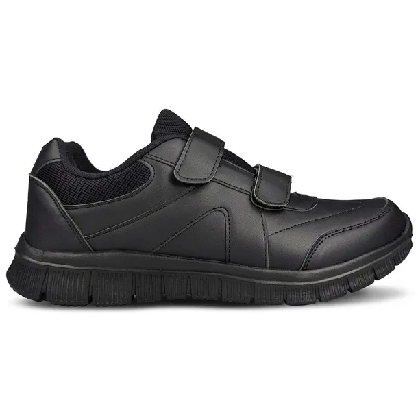 Buty Męskie Sportowe Skórzane Sneakersy Na Rzepy Wygodne Lekkie Czarne 44