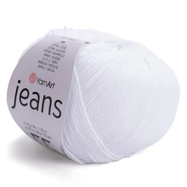 Włóczka YarnArt Jeans - 62 Biały