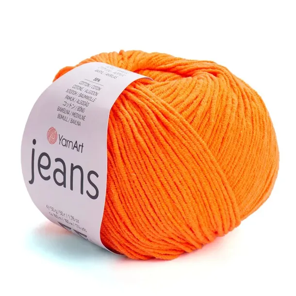 Włóczka YarnArt Jeans - 77 Neonowy Pomarańczowy